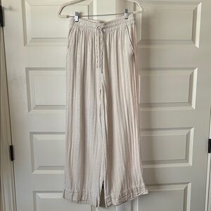 Womens pull on linen blend pants